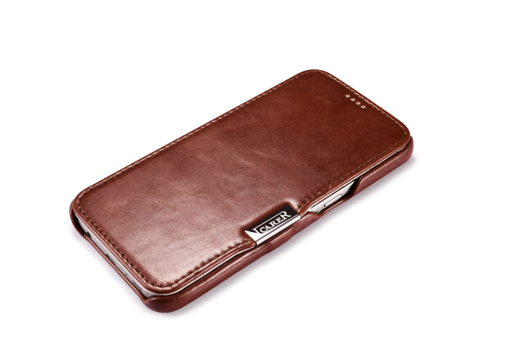 Samsung Galaxy S7 Vintage Series Side Open Genuine Leather Case Brown