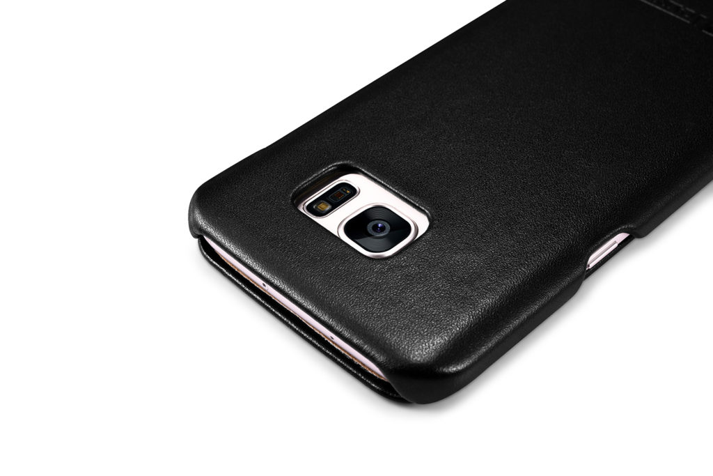 Samsung Galaxy S7 Edge Luxury Series Side Open Genuine Leather Case Black