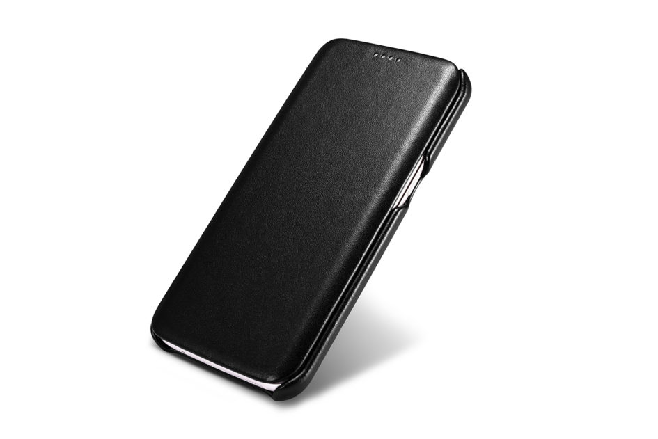 Samsung Galaxy S7 Edge Luxury Series Side Open Genuine Leather Case Black