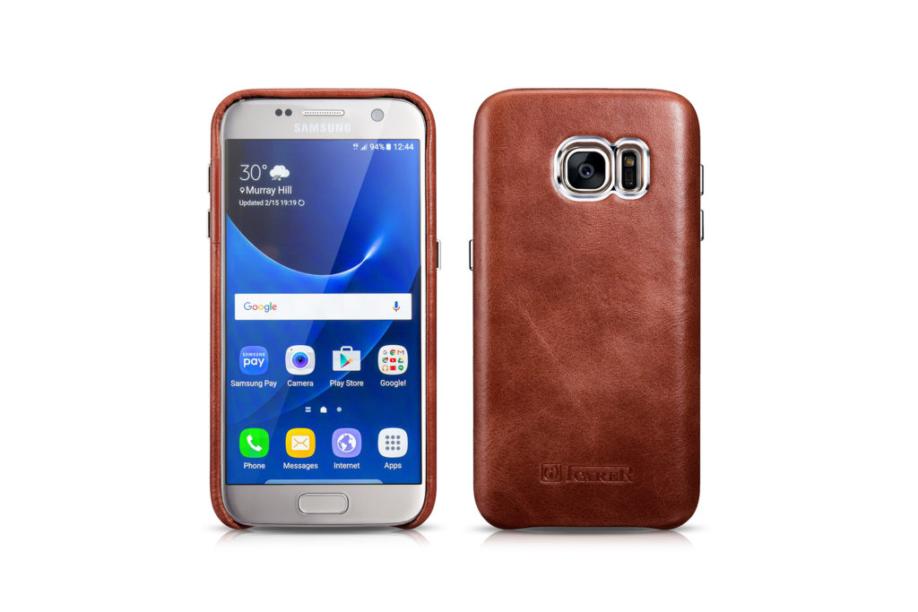 Samsung Galaxy S7 Vintage Back Cover Series Genuine Leather Case Brown