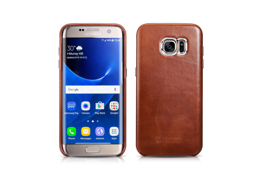Samsung Galaxy S7 Edge Vintage Back Cover Series Genuine Leather Case Brown