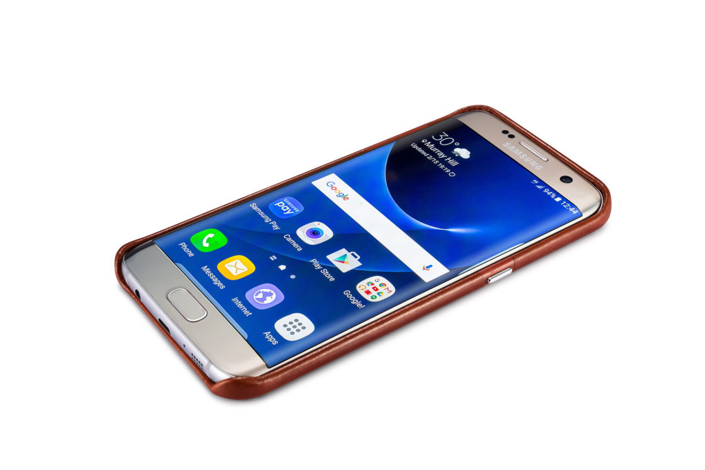 Samsung Galaxy S7 Edge Vintage Back Cover Series Genuine Leather Case Brown
