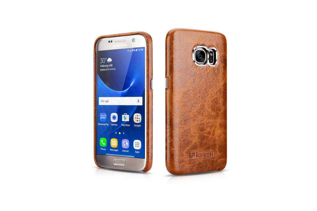 Samsung Galaxy S7 Oil Wax Back Cover Series Genuine Leather Case Coffee