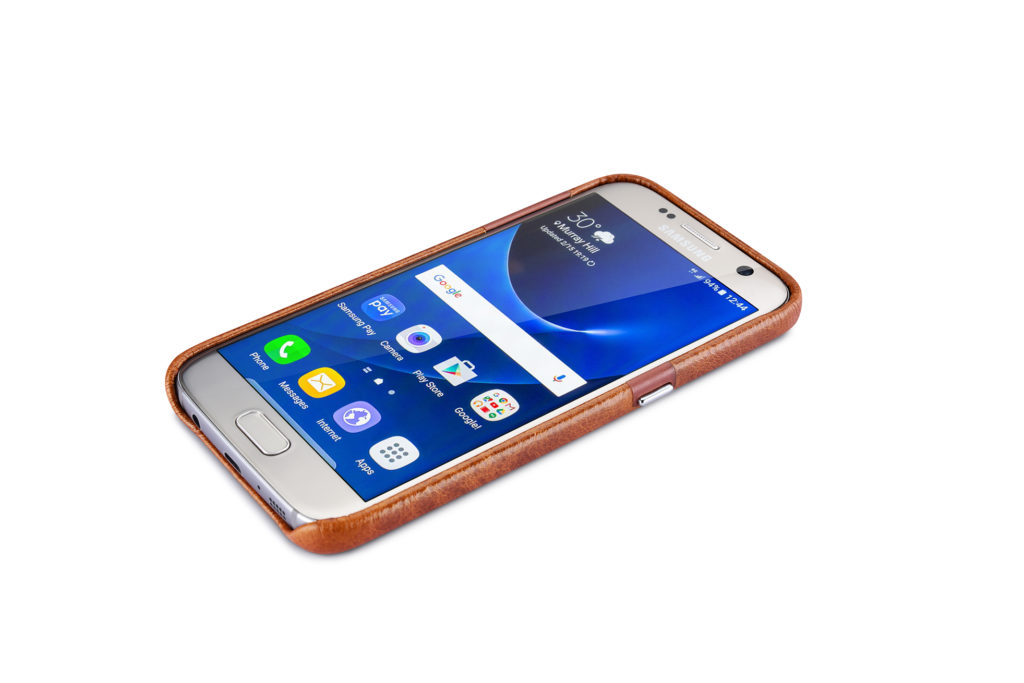 Samsung Galaxy S7 Oil Wax Back Cover Series Genuine Leather Case Coffee