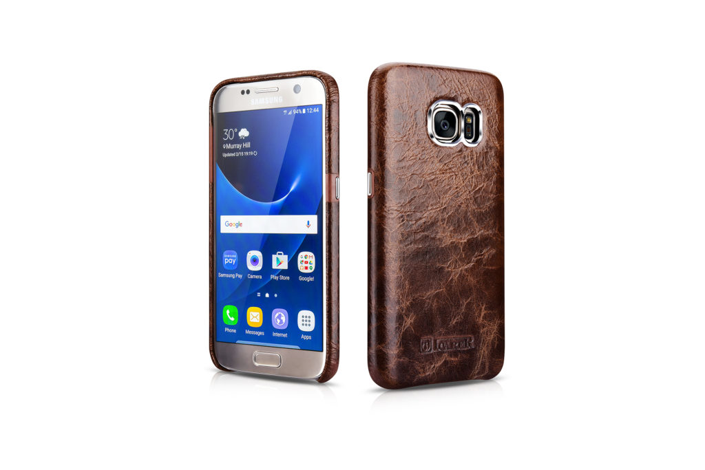 Samsung Galaxy S7 Oil Wax Back Cover Series Genuine Leather Case Brown