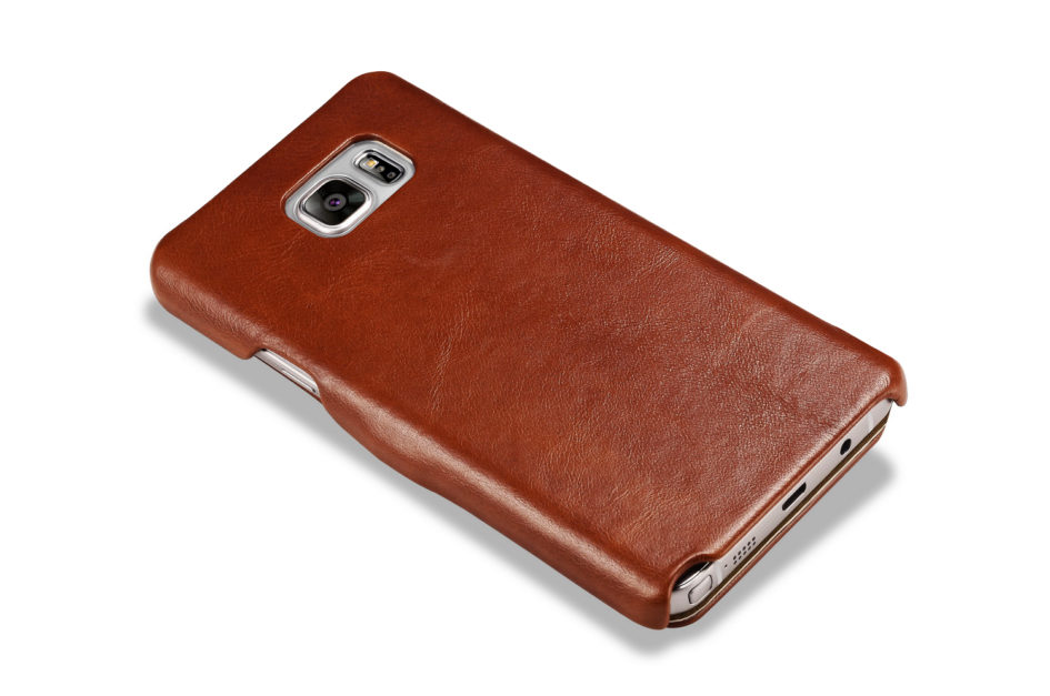 Galaxy Note 5 High Quality Protective Cover Made of Natural Cow Leather, Samsung Brown Light