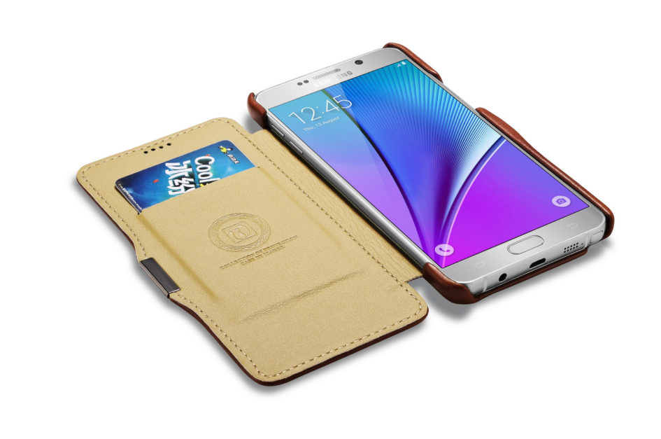 Galaxy Note 5 High Quality Protective Cover Made of Natural Cow Leather, Samsung Brown Light