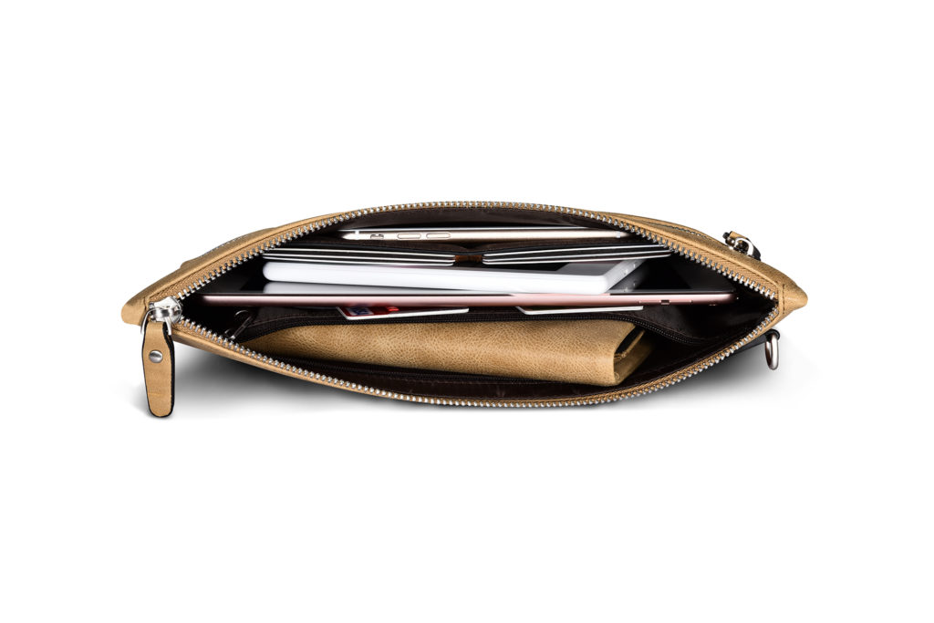 Shenzhou Real leather Latop Zipper Sleeve for Small Size (Compatible for iPad Mini/Mini 4)