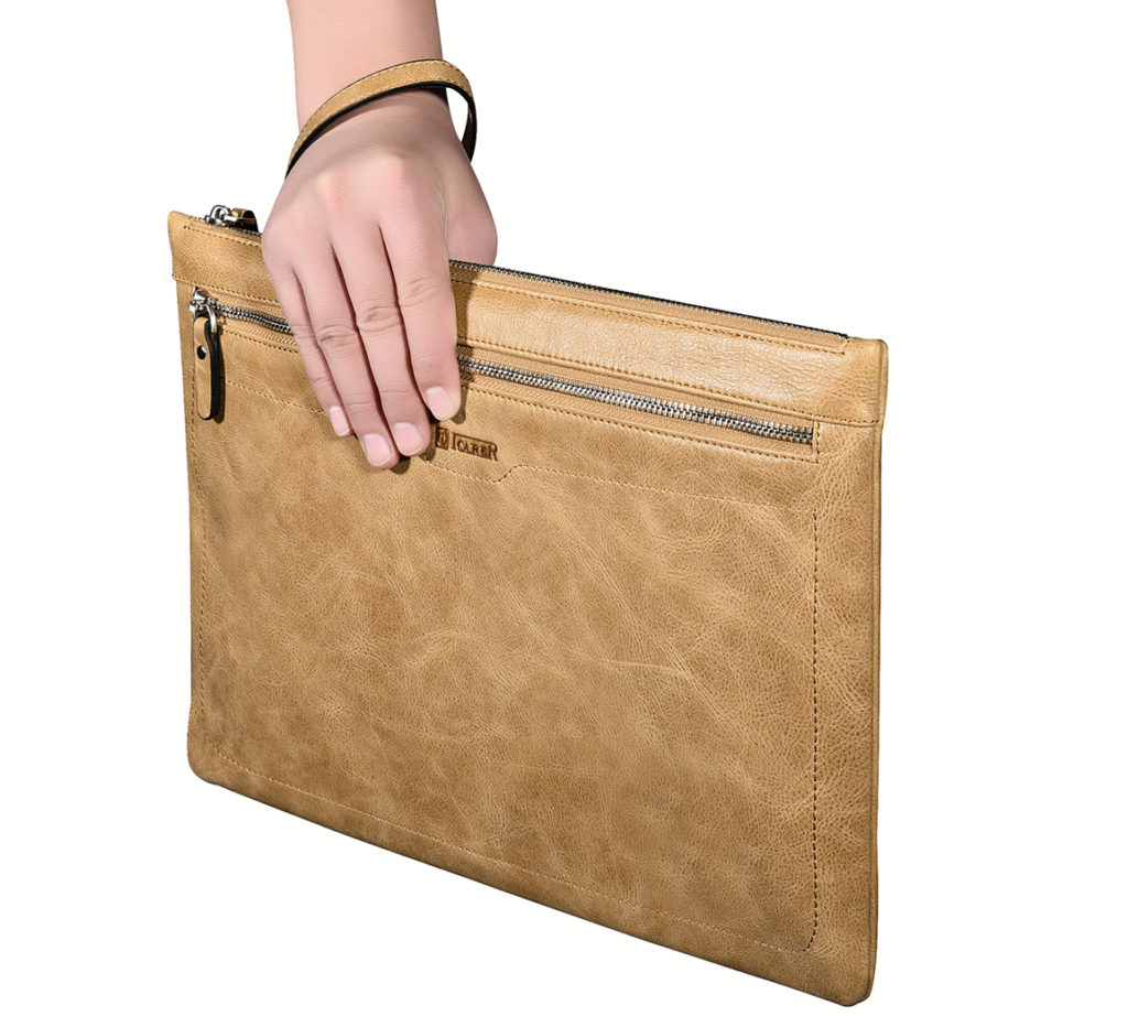 Shenzhou Real leather Latop Zipper Sleeve for Small Size (Compatible for iPad Mini/Mini 4)
