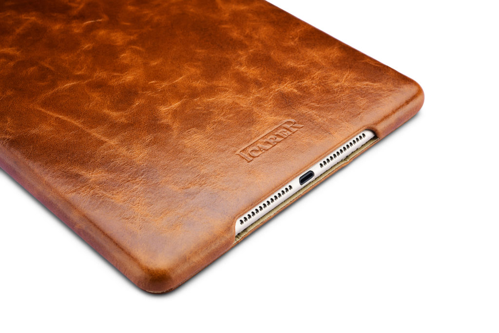iPad 9.7 Oil Wax Vintage Genuine Leather Folio Case Coffee iPad