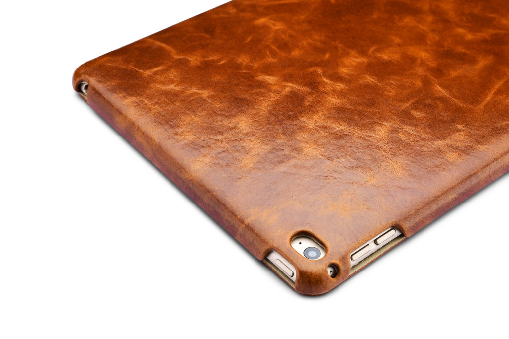 iPad 9.7 Oil Wax Vintage Genuine Leather Folio Case Coffee iPad