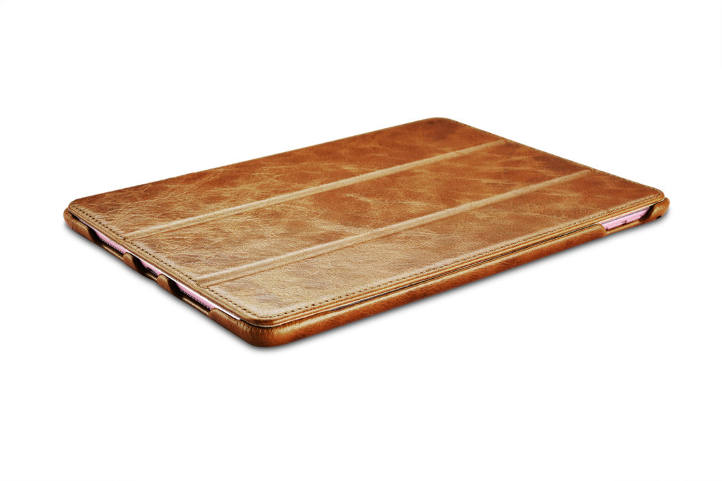 iPad 9.7 inch Case Oil Wax Vintage Genuine Leather Folio Case Coffee