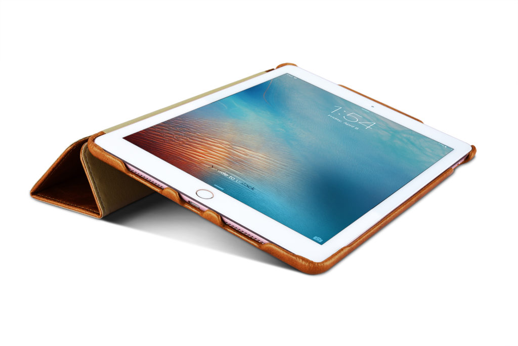 iPad 9.7 inch Case Oil Wax Vintage Genuine Leather Folio Case Coffee