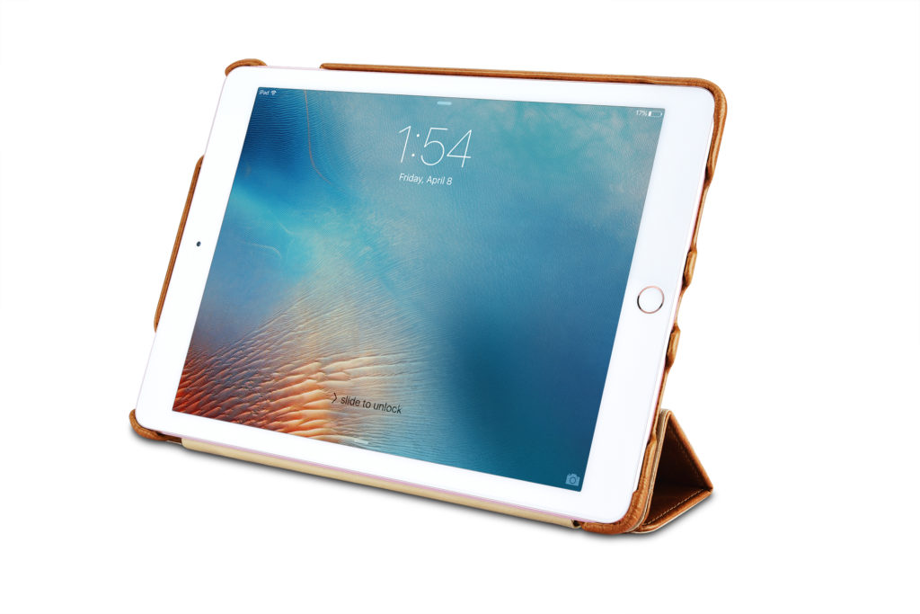 iPad 9.7 inch Case Oil Wax Vintage Genuine Leather Folio Case Coffee