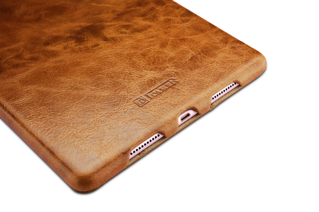 iPad 9.7 inch Case Oil Wax Vintage Genuine Leather Folio Case Coffee