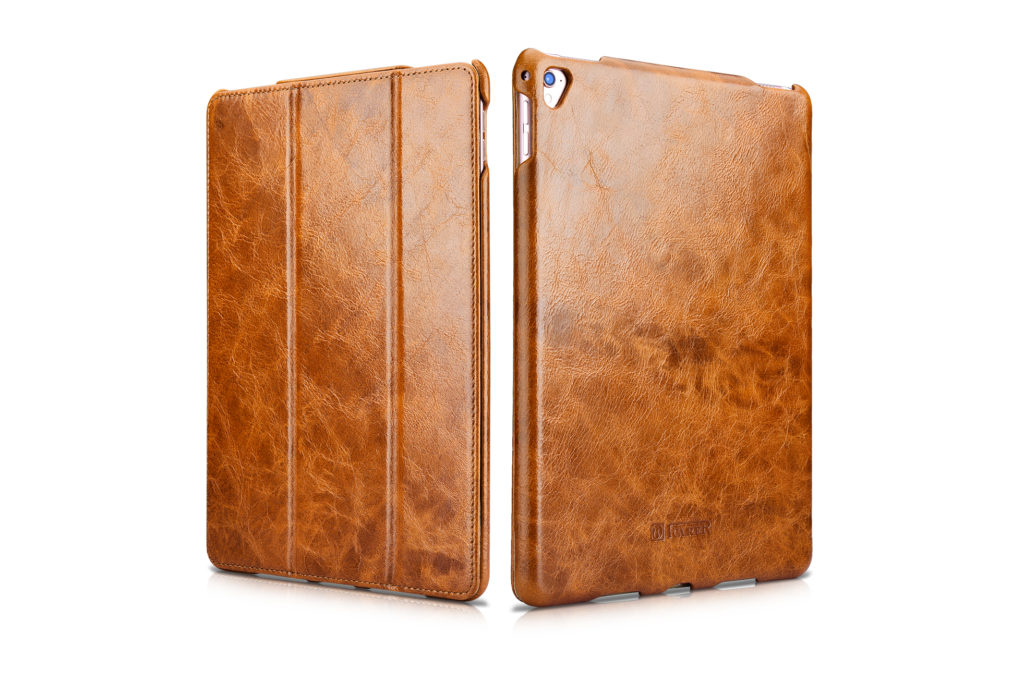 iPad 9.7 inch Case Oil Wax Vintage Genuine Leather Folio Case Coffee
