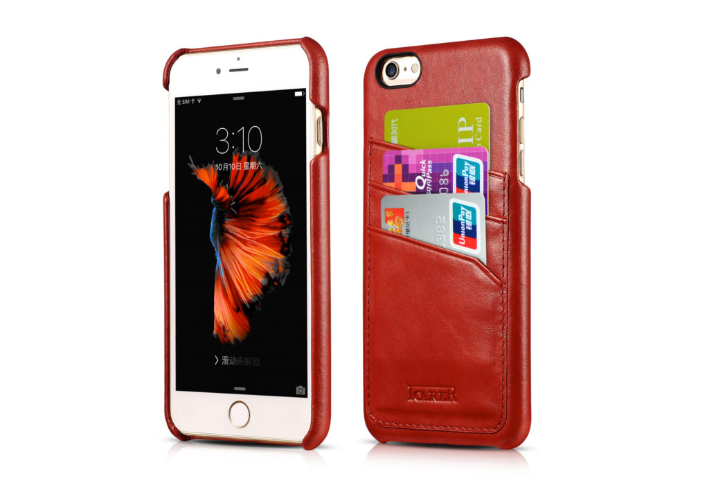 iPhone 6 Plus/ 6S Plus Baroque Vintage Back Cover Series Genuine Leather Case Red