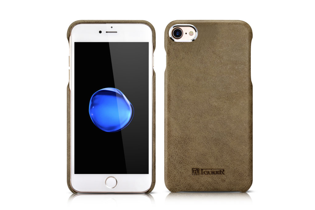 iPhone 7 Plus Metal Warrior Shenzhou Real Leather Back Case Brown