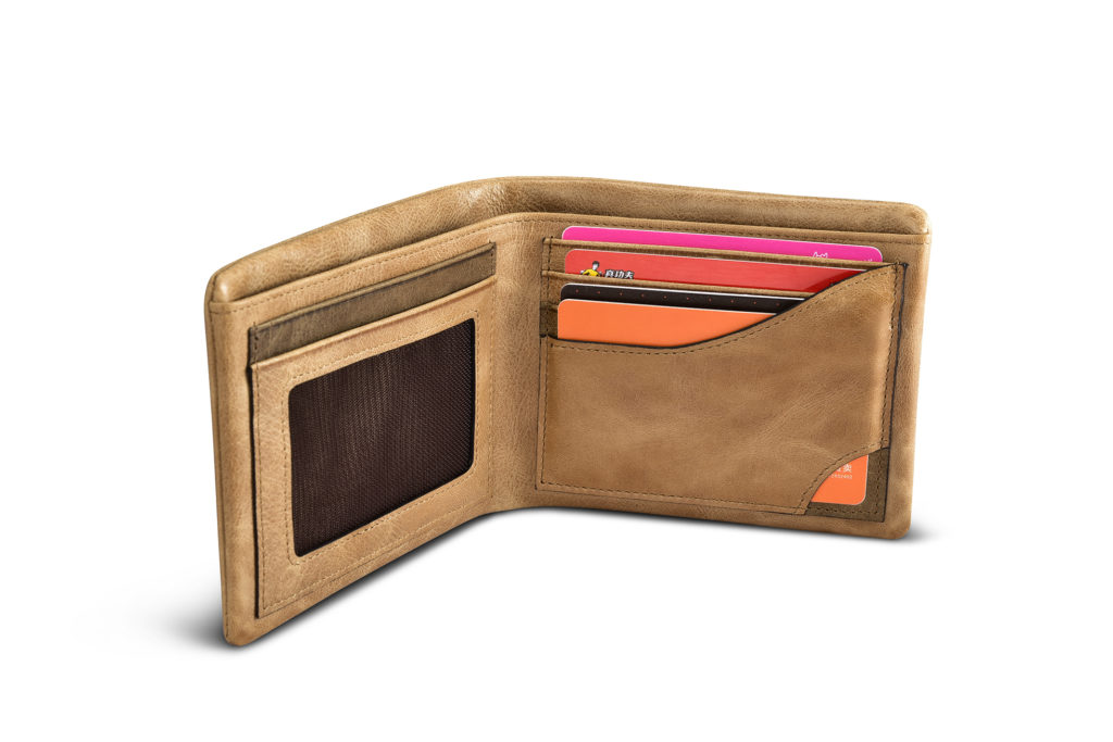 Shenzhou Real Leather Flip Bifold Wallet Khaki