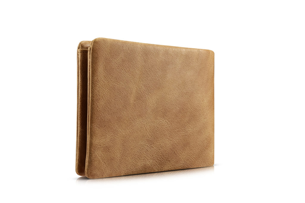 Shenzhou Real Leather Flip Bifold Wallet Khaki