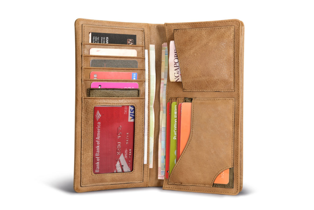 Shenzhou Real Leather Bifold Long Wallet