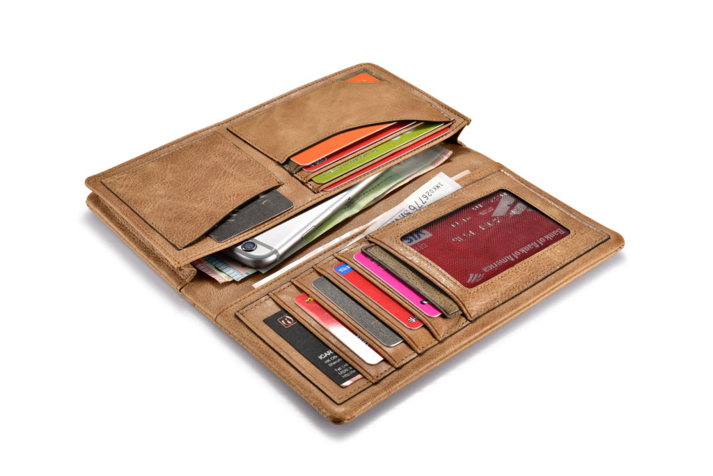 Shenzhou Real Leather Bifold Long Wallet Khaki