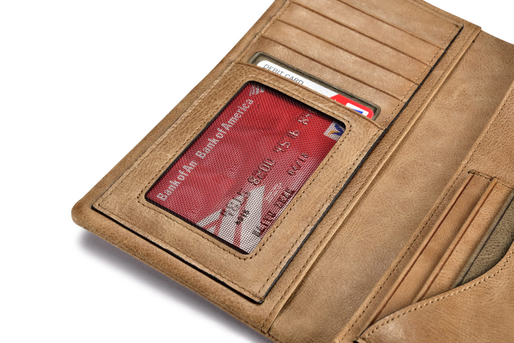 Shenzhou Real Leather Bifold Long Wallet Khaki